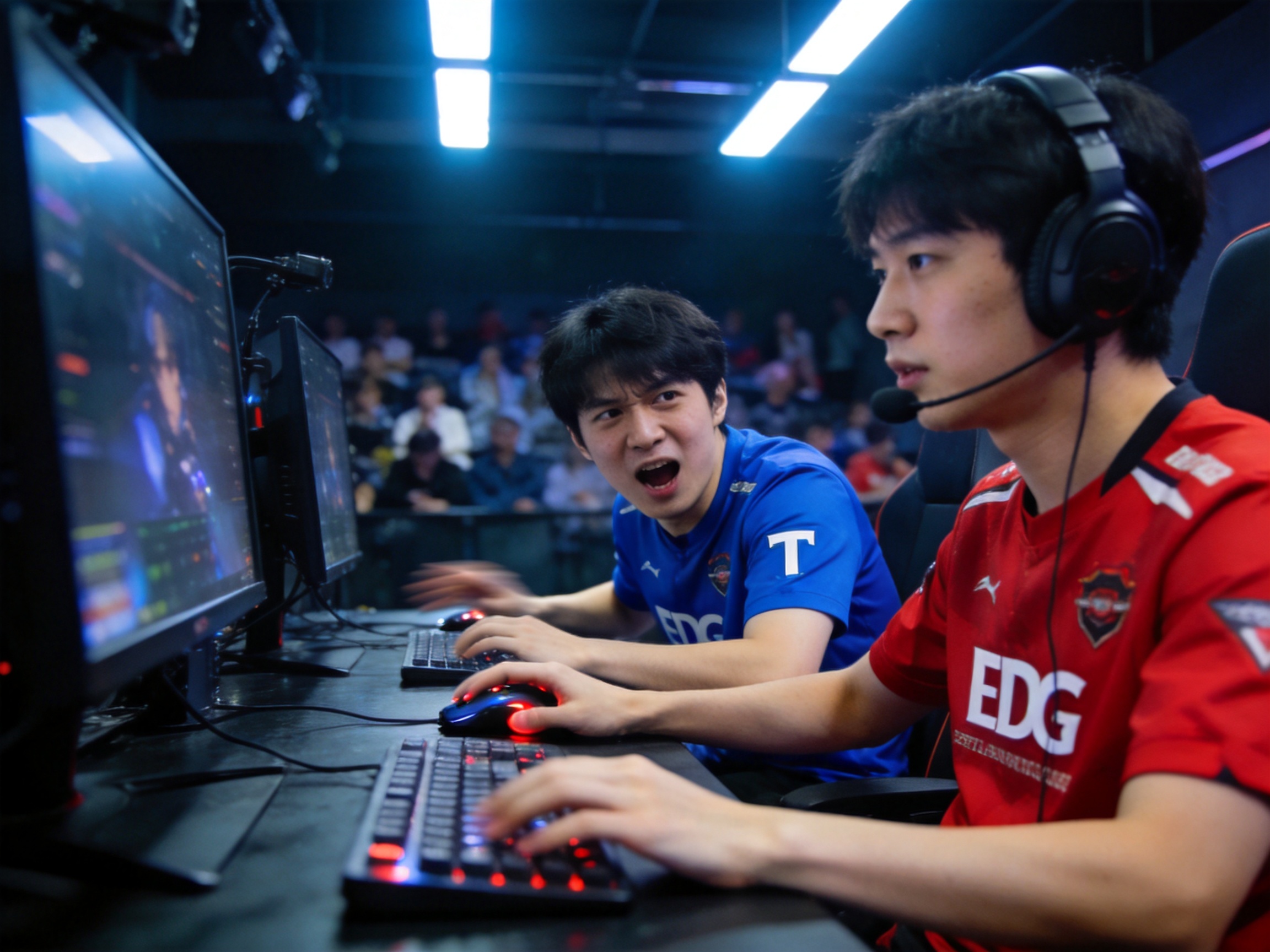 Score电竞战报封面：EDG与T1春季赛小组赛对战画面